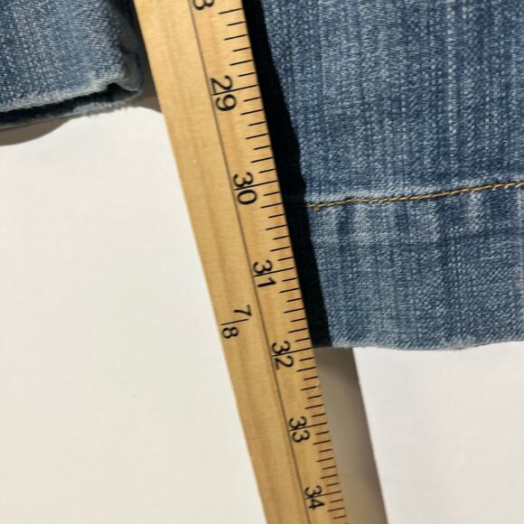 Vintage Old Navy Low Waist Bootcut Stretch Button Pocket Blue Jeans Womens 4 - Picture 6 of 8